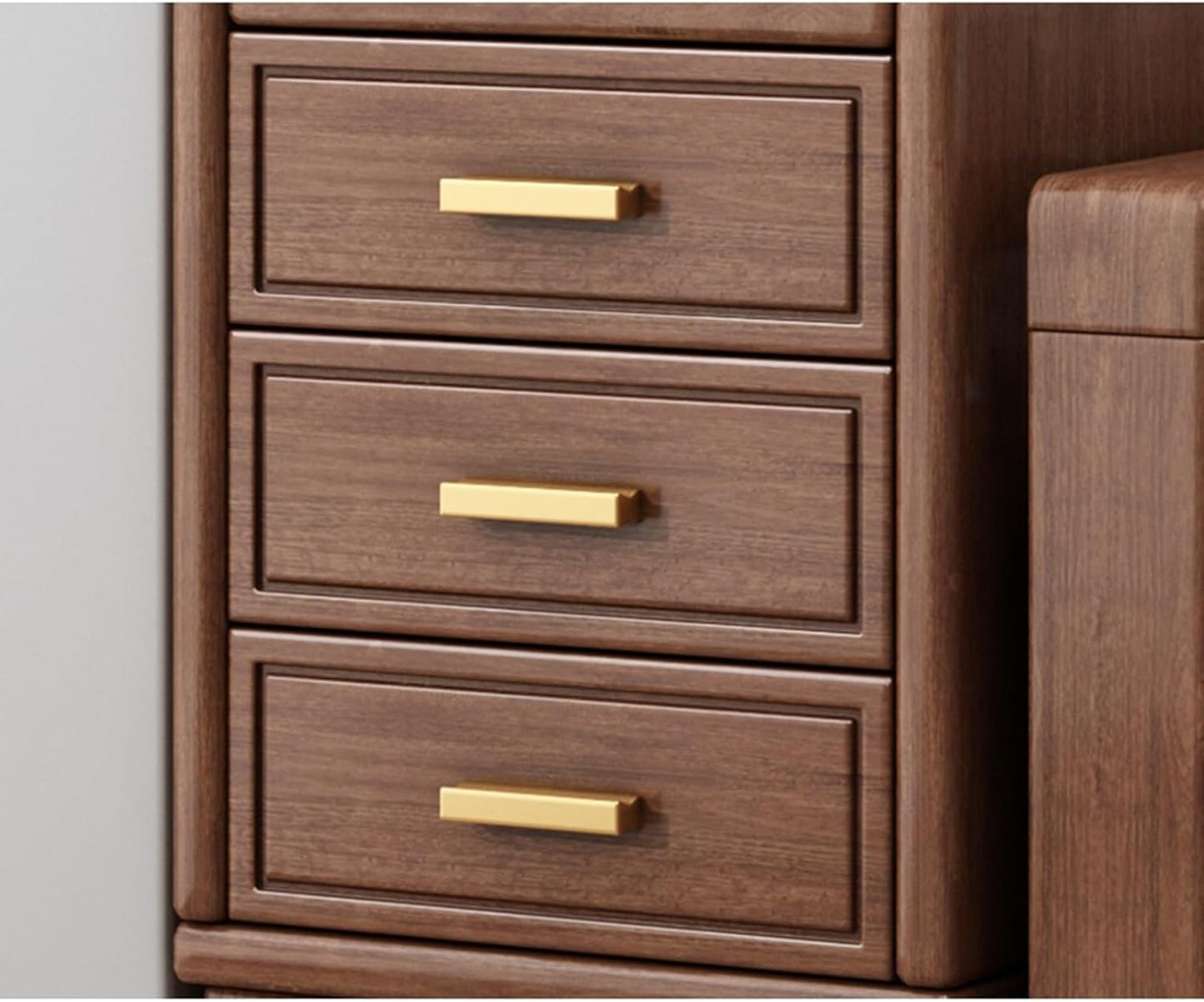 Sofa Side Table New Chinese Style Solid Wood Sofa Sideboard Walnut Sideboard Living Room Side Table Corner Table Sofa End Table Corner Storage Cabinet Creative Side Cabinet (Left)