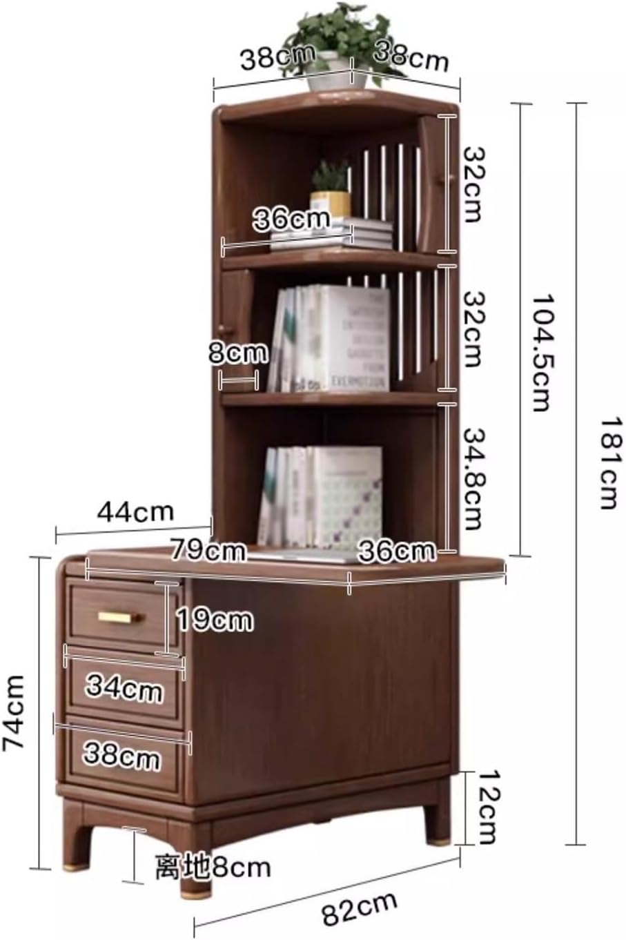 Sofa Side Table New Chinese Style Solid Wood Sofa Sideboard Walnut Sideboard Living Room Side Table Corner Table Sofa End Table Corner Storage Cabinet Creative Side Cabinet (Left)