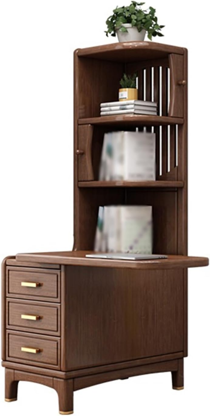 Sofa Side Table New Chinese Style Solid Wood Sofa Sideboard Walnut Sideboard Living Room Side Table Corner Table Sofa End Table Corner Storage Cabinet Creative Side Cabinet (Left)