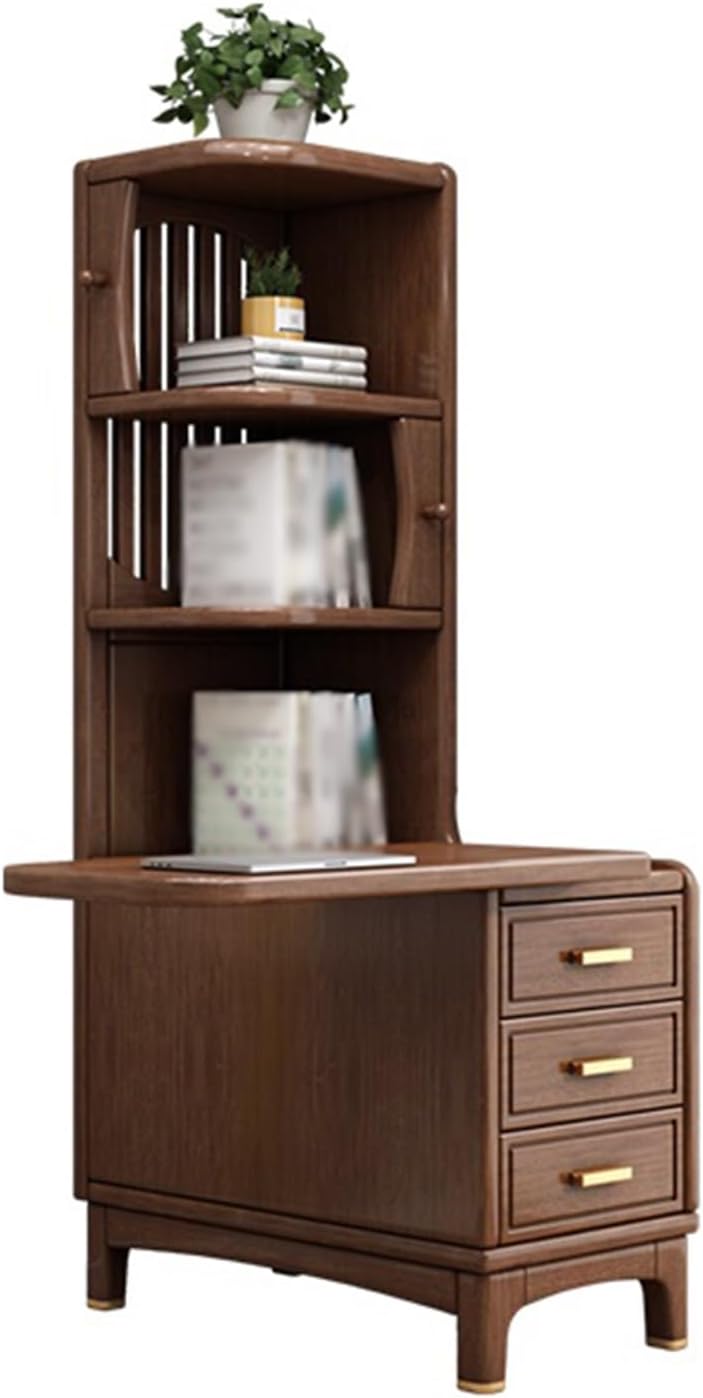 Sofa Side Table New Chinese Style Solid Wood Sofa Sideboard Walnut Sideboard Living Room Side Table Corner Table Sofa End Table Corner Storage Cabinet Creative Side Cabinet(Right)