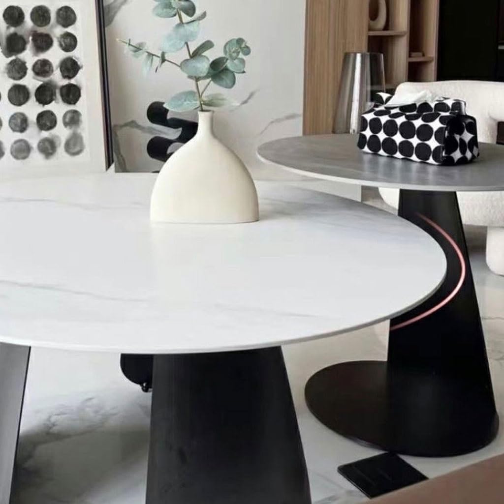 Living Room end Table Light Luxury Round Slate Coffee Table Combination Modern Simple Living Room Creative Small Coffee Table Bedroom end Table(C,B)